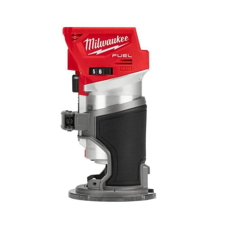 Milwaukee 2723-20 M18 FUEL Compact Router, tool-only, black and red cordless trim router