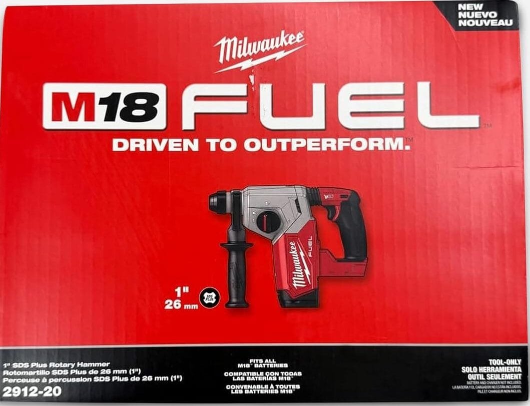 Milwaukee M18 FUEL 2912-20 1-inch SDS Plus cordless rotary hammer, tool only, retail box